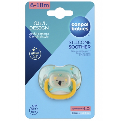 Canpol Babies Smoczek Silikonowy Symetryczny EXOTIC 6-18m Koala 34/921