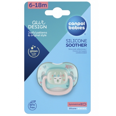 Canpol Babies Smoczek Silikonowy Symetryczny EXOTIC 6-18m Lama 34/921