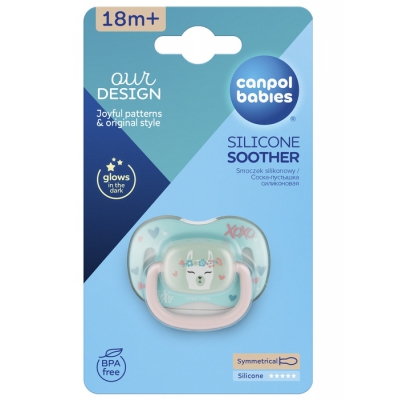 Canpol Babies Smoczek Silikonowy Symetryczny EXOTIC +18m Lama 34/922