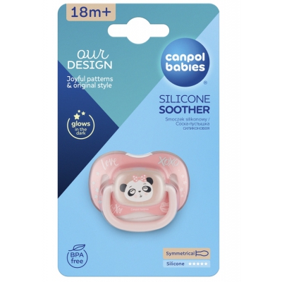 Canpol Babies Smoczek Silikonowy Symetryczny EXOTIC +18m Panda 34/922