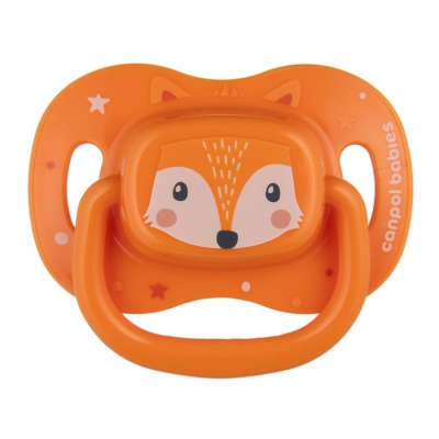 Smoczek Usp. Silikonowy 6-18m Symetryczny Cute Animals Pomarańczowy Canpol Babies
