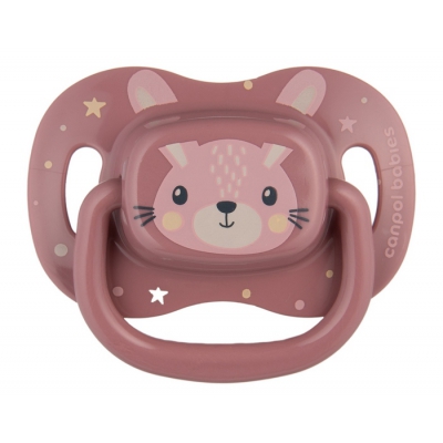 Smoczek Usp. Silikonowy 18m+ Symetryczny Cute Animals Różowy Canpol Babies