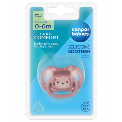 Smoczek Usp. Silikonowy 0-6m Symetryczny Cute Animals Różowy Canpol Babies
