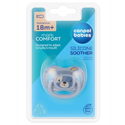 Smoczek Usp. Silikonowy 18m+ Symetryczny Cute Animals Niebieski Canpol Babies