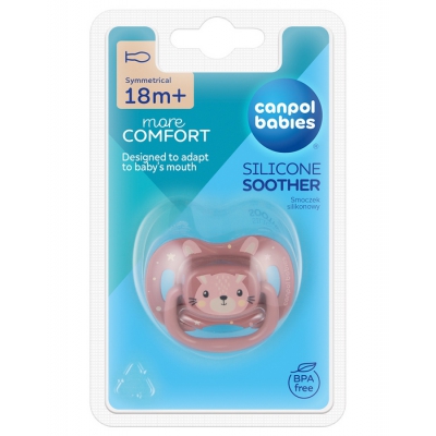 Smoczek Usp. Silikonowy 18m+ Symetryczny Cute Animals Różowy Canpol Babies