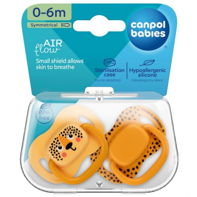 Smoczek Usp. Silikonowy 0-6m Symetryczny BabiesBoo 2 szt. Pomarańczowe Canpol Babies
