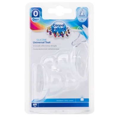 Smoczek Silikon Mini Okrągły Do Butelki Wąskiej 2 sztuki 18/114 Canpol Babies