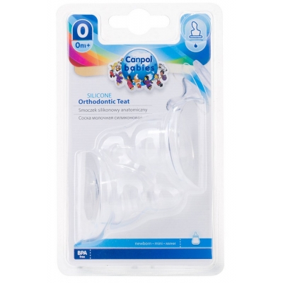 Smoczek Silikon Mini Anatomiczny Do Butelki Wąskiej 2 sztuki 18/124 Canpol Babies