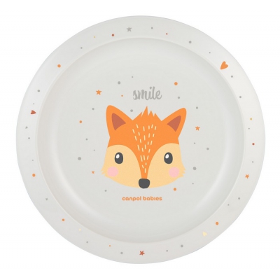 Talerz plastikowy dla dziecka CUTE ANIMALS 4/411_ora Canpol Babies