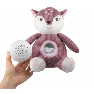 Pluszowy Jelonek z Pozytywką i Projektorem 3w1 Pink 77/206 Canpol Babies