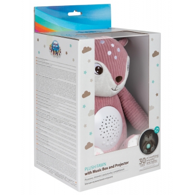 Pluszowy Jelonek z Pozytywką i Projektorem 3w1 Pink 77/206 Canpol Babies