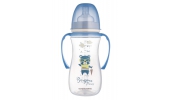 Butelka Antykolkowa z uchwytami 300 ml PP EasyStart BONJOUR PARIS Niebieska 35/241_blu Canpol Babies