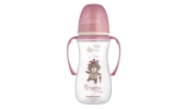 Butelka Antykolkowa z uchwytami 300 ml PP EasyStart BONJOUR PARIS Różowa 35/241_pin Canpol Babies