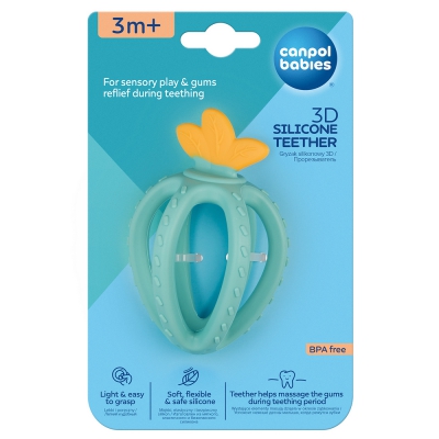 Sensoryczny Gryzak 3D Silikonowy Truskawka 80/400_tur Canpol Babies