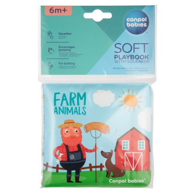 Miękka Książeczka Edukacyjna z piszczkiem Kolorowa Farma 2/083 Canpol Babies