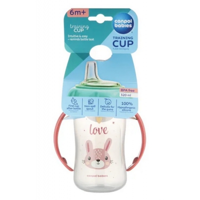 Kubek Treningowy z miękkim ustnikiem 320ml CUTE ANIMALS 56/512_pin2 Canpol babies
