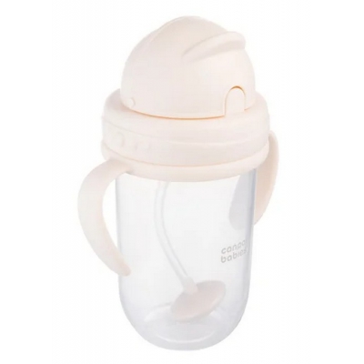 Kubek Niekapek z Rurką i Odważnikiem 270 ml Kremowy 56/623_cre Canpol Babies