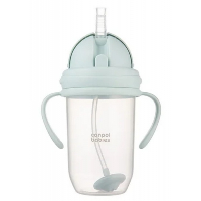 Kubek Niekapek z Rurką i Odważnikiem 270 ml Zielony 56/623_gre Canpol Babies