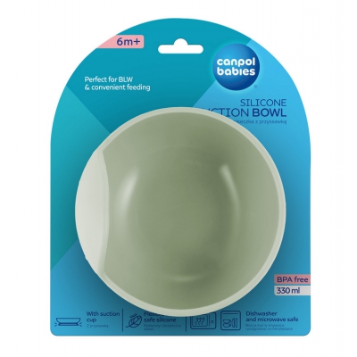 Miseczka Silikonowa z przyssawką 330 ml Canpol Babies 51/400_gre
