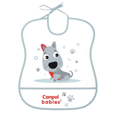 Śliniak Zmywalny Miękki Cute Animals 2/919_grey Canpol babies