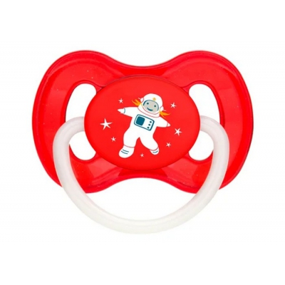 Smoczek Uspok. Kauczukowy 6-18m Okrągły Space Czerwony 23/222_red Canpol Babies