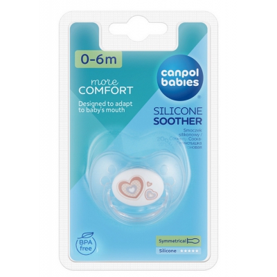 Smoczek Uspokajający Silikon 0-6m Symetryczny NEWBORN BABY Beżowy 22/580 Canpol Babies