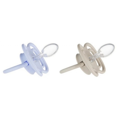 Smoczek Silikonowy 0-6m Symetryczny Dental Air 2 sztuki 23/225_blu Canpol Babies