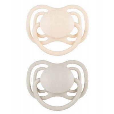 Smoczek Silikonowy 0-6m Symetryczny Dental Air 2 szt. Kremowy 23/228 Canpol Babies