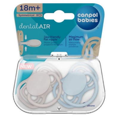 Smoczek Silikonowy 18m+ Symetryczny Dental Air 2 sztuki 23/227_blu Canpol Babies