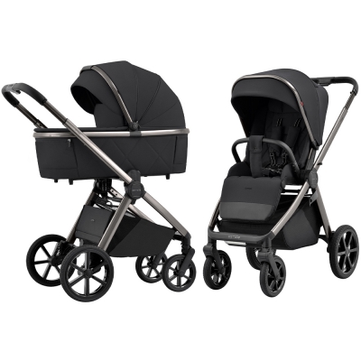 Carrello Omega Wózek Głęboko-Spacerowy 2w1 kolor Absolute Black