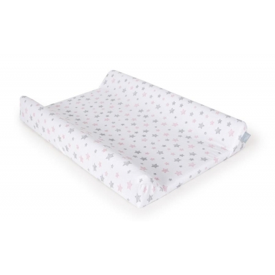 Pokrowiec na Przewijak (50x70-80) 2 szt. Dark Grey + Pink Stars Ceba Baby
