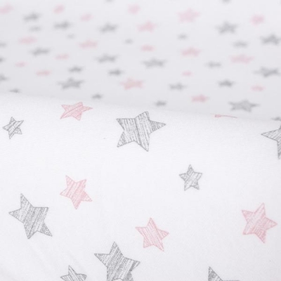 Pokrowiec na Przewijak (50x70-80) 2 szt. Dark Grey + Pink Stars Ceba Baby