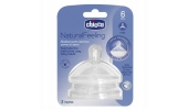 Smoczek Silikonowy do Butelki Natural Feeling 6m+ do kaszki / CHICCO 2 sztuki