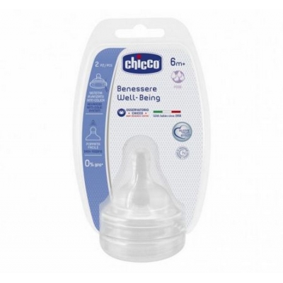Smoczek na butelkę silikonowy 2 sztuki przepływ do kaszki CHICCO