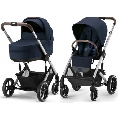 Cybex Balios S Lux Ocean Blue Głęboko Spacerowy 2w1 Srebrna Rama