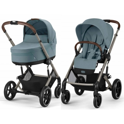 Cybex Balios S Lux Stormy Blue Głęboko Spacerowy 2w1 Rama Taupe