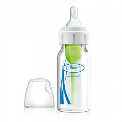 Butelka Szklana Standard 120ml. OPTIONS ze Smoczkiem od 0 do 3 miesięcy SB41001 Dr Brown's
