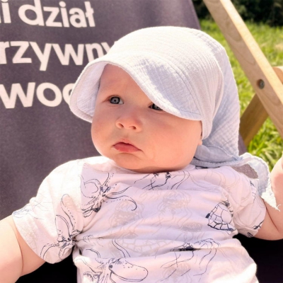 Dziecięca Chustka Muślinowa z Gumką Biała rozmiar L Eevi
