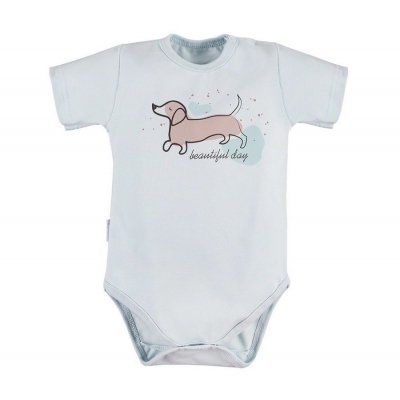 Body Chłopięce z Krótkim Rękawem LAZY DAYS Niebieskie rozmiar 86 / Eevi