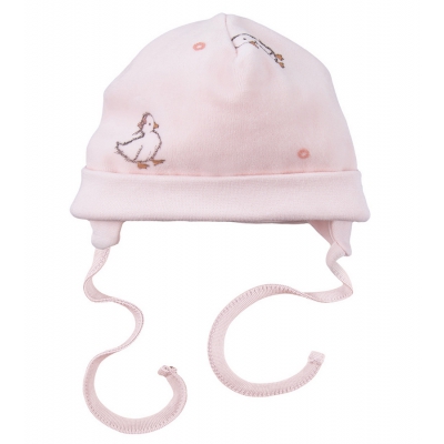 Czapka Dziecięca Welurowa Little Ducks w kolorze Różowym rozmiar 062 Eevi