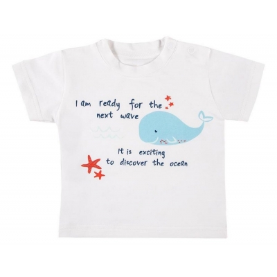 T-Shirt LITTLE SAILOR Biały rozmiar 74 Eevi / Ewa Klucze