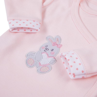 Body Zakładane z Długim Rękawem Newborn Różowe rozmiar 50 Eevi