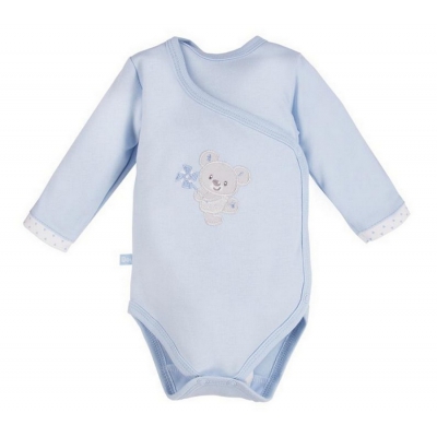 Body Zakładane z Długim Rękawem Newborn Niebieskie rozmiar 50 Eevi