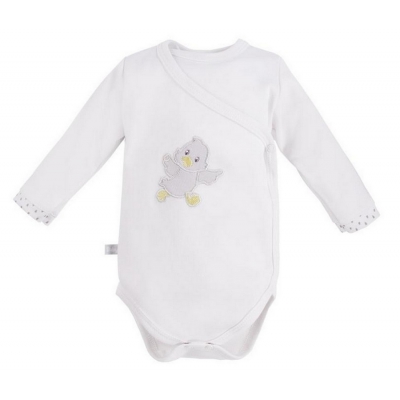 Body Zakładane z Długim Rękawem Newborn Białe rozmiar 50 Eevi