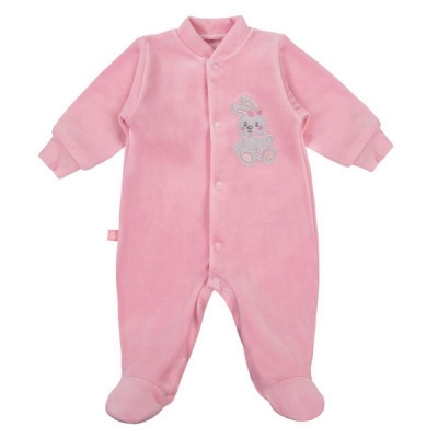 Pajac Welurowy NEWBORN Różowy rozmiar 56 / Eevi