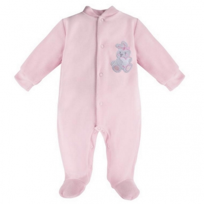 Pajac Welurowy NEWBORN Różowy rozmiar 62 / Eevi