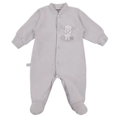 Pajac Welurowy NEWBORN Szary rozmiar 56 / Eevi