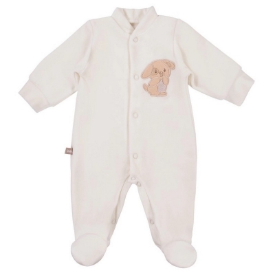 Pajac Welurowy NEWBORN Ecru rozmiar 68 / Eevi