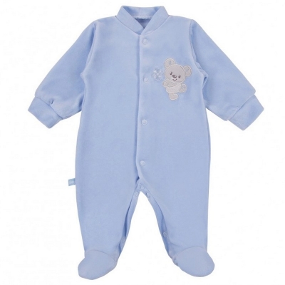 Pajac Welurowy NEWBORN Niebieski rozmiar 56 / Eevi