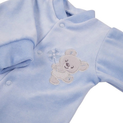 Pajac Welurowy NEWBORN Niebieski rozmiar 56 / Eevi
